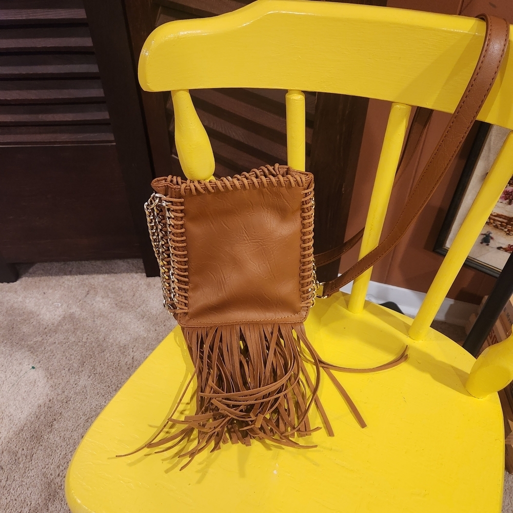 Mix No. 6 Tan Fringed Crossbody Bag